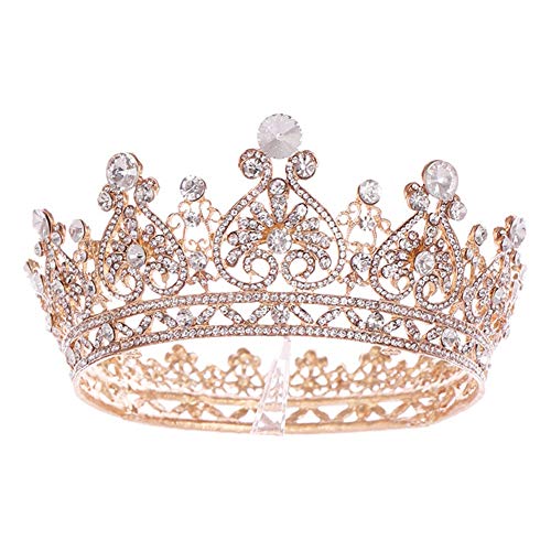 Yiyu Joyas Retro Barroco Corona de la Tiara del Rhinestone de Princesa Reina Coronas for la Boda x (Color : Rose Gold)