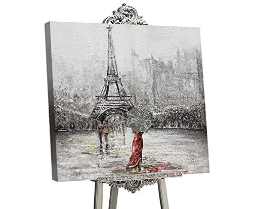 YS-Art Glamour | cuadro pintado a mano Francia | cuadro moderno acrilico | 90x90 cm | lienzo pintado a mano | cuadros dormitories | único | Gris | GLM006