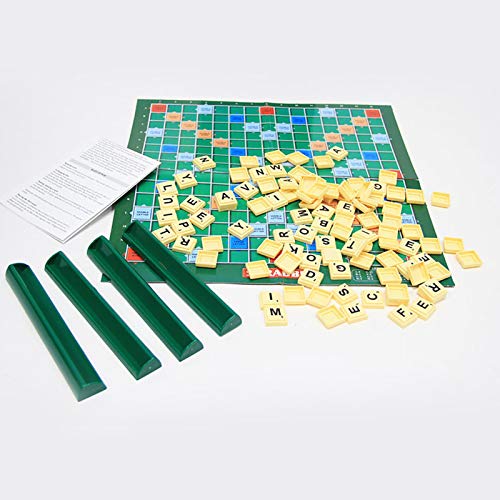 YUDIZWS Scrabble Board Juego, Vocabulario Desafío Tiempo Tiempo para niños Adultos Familias Juguetes Cumpleaños, Verde