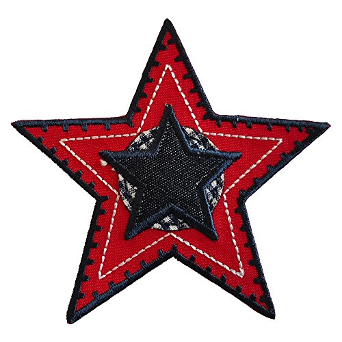 2 Parche de bordado o planchado Estrella Roja Actitud 9X9Cm Autobús De Dos Plantas 8X6Cm termoadhesivos bordados aplique para ropa con diseño de TrickyBoo Zurich Suiza por España
