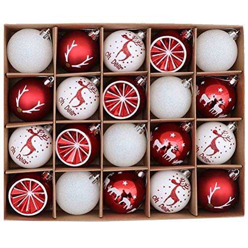 20 bolas de Navidad de 6 cm, encantadores elfos rojos, verdes y blancos, inastillables, decoración para árbol de Navidad