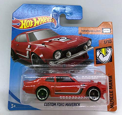 2019 Hot Wheels Custom Ford Maverick Red 1/10 Muscle Mania 98/250 (Short Card)