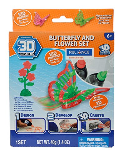 3D Magic 82001 3D Maker Butterfly and Flower Expansion Pack Multicolor
