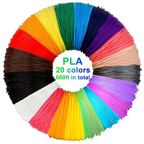3D pluma filamento 20 colores 10m PLA Materiales de Impresión 3D para la 3D Pluma 1.75mm PLA-10 metros (32.8ft) cada color