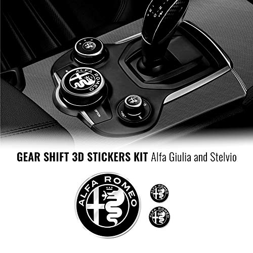 4R Quattroerre.it - Kit adhesivo Alfa Romeo con 3 logos para interior Giulia Stelvio