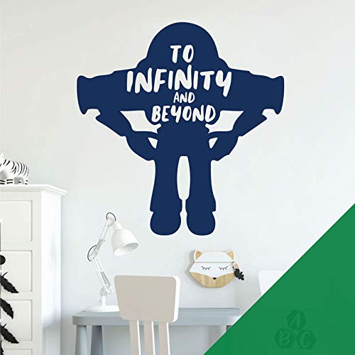 Adhesivo de pared con texto en inglés "To Infinity and Beyond Buzz Lightyear", inspirado en Toy Story [Pradow]