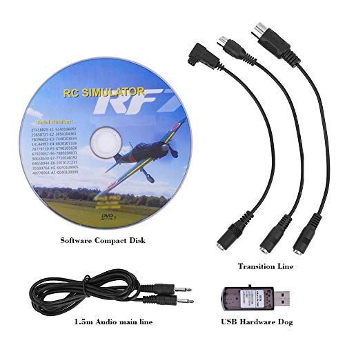 Alomejor - Simulador de vuelo USB 22 en 1 RC cable adaptador de simulador de vuelo USB para Realfly Phoenix/XTR/G4/G5/Aero Fly/FMS