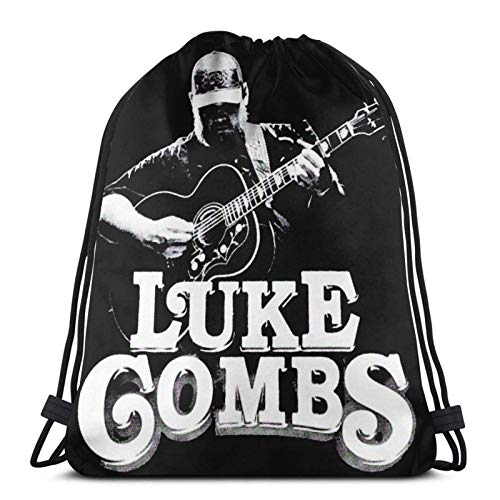 asdew987 Bolsas de cordón transparentes con logotipo de Luke Combs unisex con cordón, bolsa de deporte, bolsa grande con cordón, mochila de gimnasio a granel