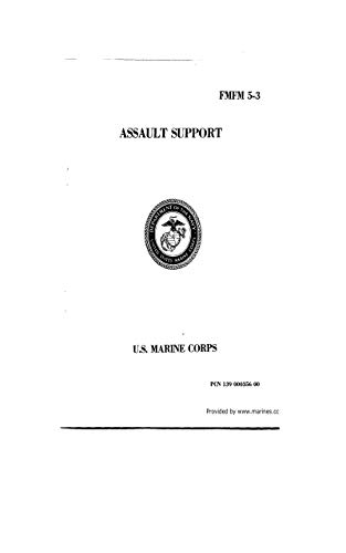 Assault Support (FMFM 5-3) 3 May 1979, U.S Marine Corps Publication (English Edition)