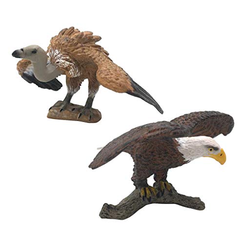 B Blesiya 2 Piezas Micro Paisajismo Decoración Modelos Animados Aves Ornamento Plástico Adornos de Casa - águila y Buitre