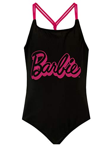 Barbie Bañador para Niñas Negro 6-7 Años