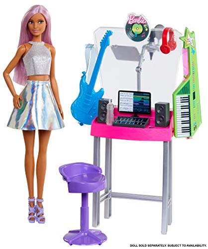 Barbie Quiero Ser Dj, Estudio de Grabación para Muñecas con Muebles y Accesorios (Matte Gjl67) , color/modelo surtido