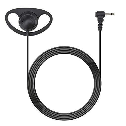 Be In Your Mind - Gancho de oreja en forma de D para auriculares 3,5 mm, 1 conector de 1 pin de goma suave sin micrófono, para radios bidireccionales