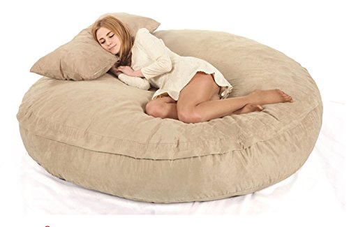 BEAN BAG Light Brown (Chill Sofa) 180x140x30cm with Pillow(NO Filling, Liner Only) 600 Liters