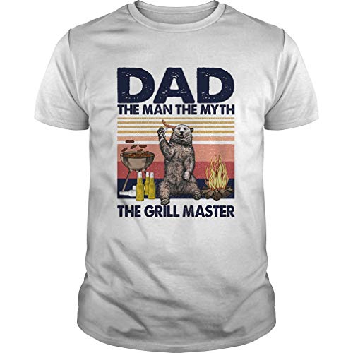 Bear Dad The Man The My.TH The Grill Master Vintage Retro Shirt - Front Print T-Shirt For Men and Women