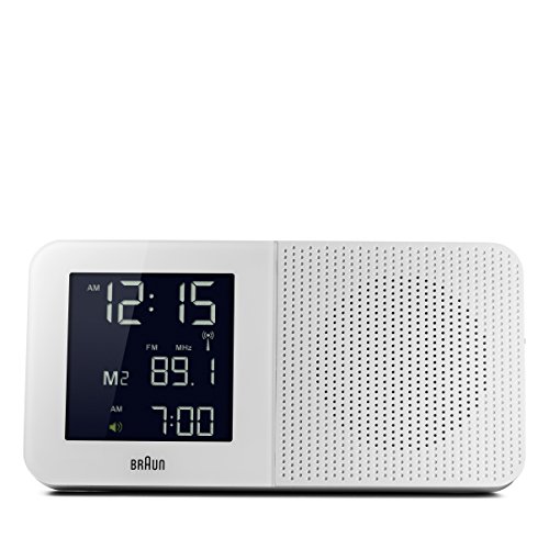 Braun BNC010WH-RC - Reloj despertador digital con control por radio global, color blanco