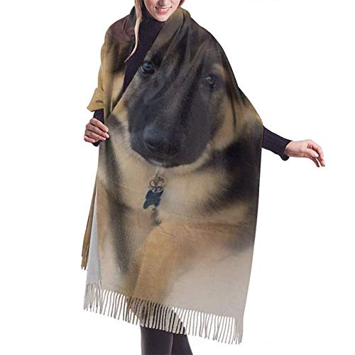 Bufanda de mujer otoño invierno German Shepherd Bufanda clásica Bufandas de chal de abrigo de manta grande suave cálida