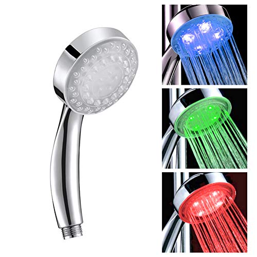 Cabezal de Ducha LED de 3 Colores Que Cambia el Sensor de Temperatura de Luz Azul/Verde/Rojo del baño de Agua Sensor de Temperatura de baño Cabezal de Ducha