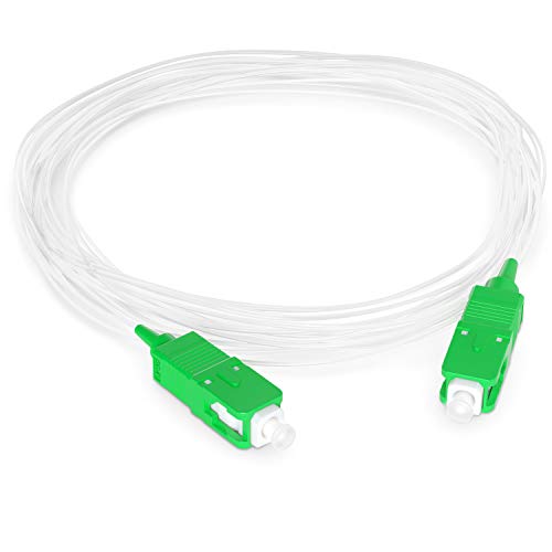 Cable de fibra óptica invisible/transparente – SC-APC a SC-APC {Jarra óptica transparente para Box Orange Live Box, SFR, Boxe Fibra, Bouygues Telecom, Bbox Mobistar} (15M)
