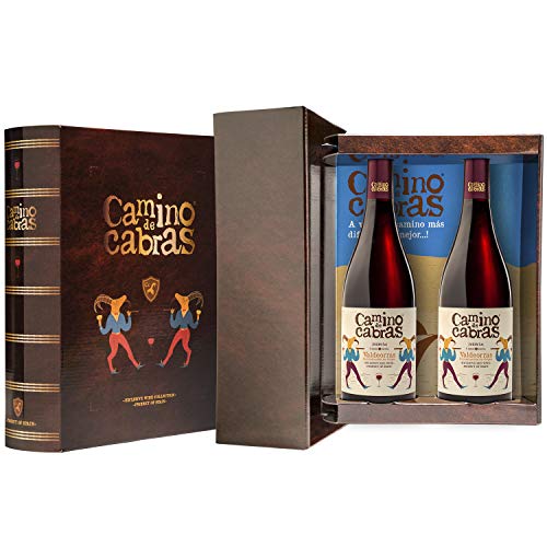 CAMINO DE CABRAS Estuche de vino - Mencía Crianza - vino tinto – D.O. Valdeorras – Producto Gourmet - Vino para regalar - Vino Premium - 2 botellas x 750 ml.