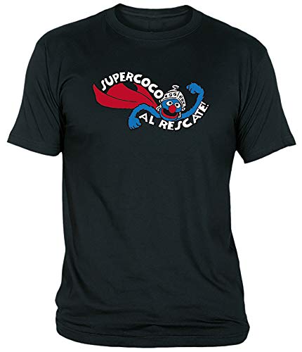 Camisetas EGB Camiseta Supercoco Al Rescate Adulto/niño ochenteras 80´s Retro (3-4 años, Negro)