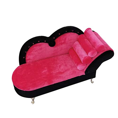 Casa de muñecas WUXIAOLINDADALA sofá Elegante sofá Caja organizadora de Almacenamiento de Joyas Puede Abrir sillón sofá Rosa Fuerte