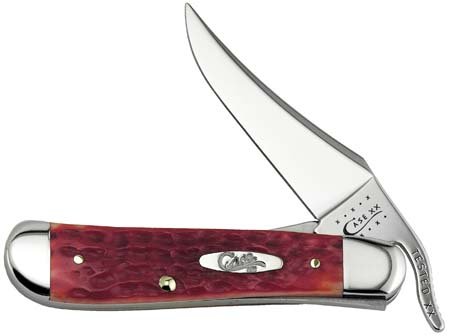 CASE XX Dark Red Bone Russlock Chrome Vanadium Pocket Knife Knives Navaja