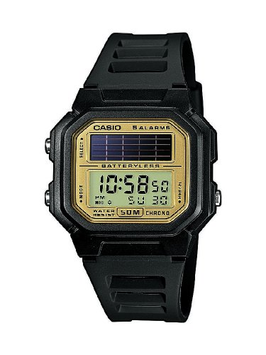 Casio CASIO Collection Men - Reloj digital de caballero de cuarzo con correa de resina negra (alarma, cronómetro, luz, solar) - sumergible a 50 metros