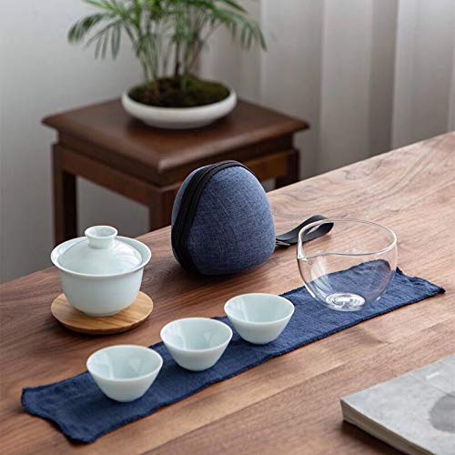Celadon - Juego de té de cerámica Gaiwan para puer chino kung fu, juego de té