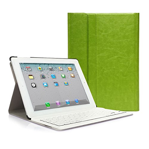 CoastaCloud iPad 2 3 4 Funda con Teclado Bluetooth iPad 2/3/4 Funda Cubierta Protectora con Teclado Inalambrico QWERTY Español (Verde)