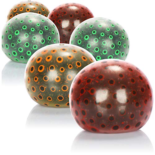 com-four® 6X Bola antiestrés - Squeeze-Ball para Reducir el estrés y Jugar - Bola de Colores [selección varía] (06 Piezas - Ø 6cm de Color)