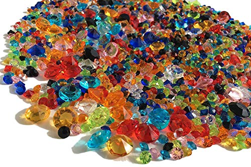 CRYSTAL KING Juego de 2000 diamantes de colores, 11 mm, 5 mm y 3 mm, para decoración de mesa