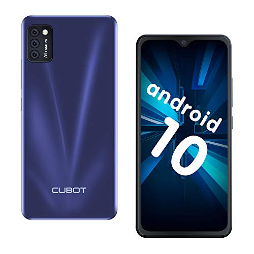 CUBOT Note 7 Smartphone 4G, Teléfono Móvil de 5,5″ Pantalla HD +, Android 10.0, Tripe Cámaras, 16GB ROM（128GB Ampliable SD）, Dual SIM, 3100 mAh, Face ID, Azul