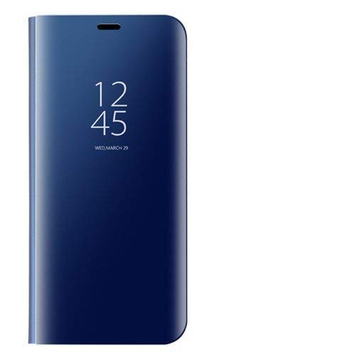 Dedux Funda Samsung Galaxy M31 - Modelo Inteligente Fecha/Hora Ver Espejo Brillante tirón del Caso Duro con para el Samsung Galaxy M31, Azul