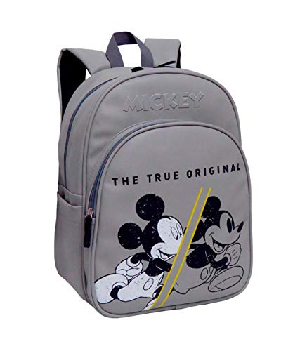 Disney Mickey 90 Aniversario True Original Mochila Infantil, 42 Cm, Gris