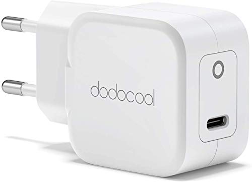 dodocool Cargador USB C de 20 W, Mini Tipo C, Cargador rápido, Adaptador PD, Compatible con iPhone 12/12 Mini/12 Pro/12 Pro MAX, iPad AirPods Pro, iPad y Samsung