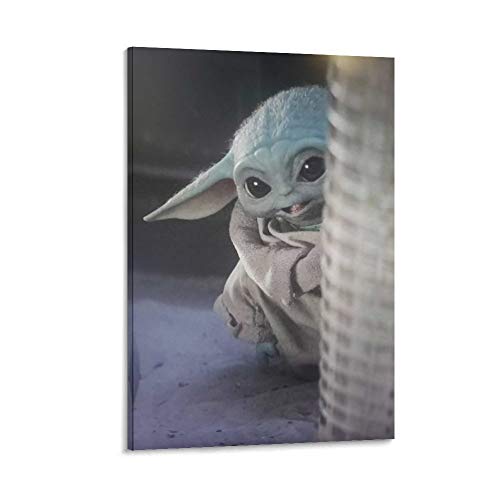 DRAGON VINES Star Wars - Marco de fotos para colgar en la pared con texto "The Mandalorian Baby Yoda" (50 x 75 cm)