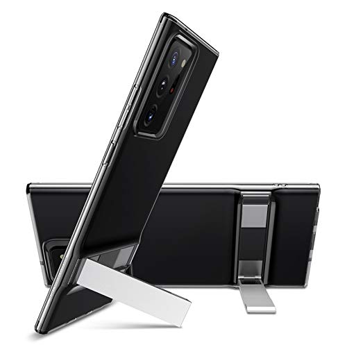 ESR Funda Metal Kickstand para Samsung Note 20 Ultra 5G 2020[Soporte Vertical y Horizontal] [Protección Reforzada contra Caídas] Funda para Samsung Galaxy Note 20 Ultra 5G[Negro Translúcido]