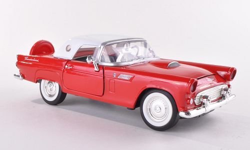 Ford Thunderbird, rojo/blanco, 1956, Modelo de Auto, modello completo, Motormax 1:24