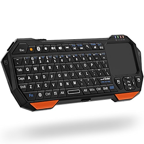 Fosmon Mini Teclado inalámbrico (QWERTY), Teclado Bluetooth portátil con Panel táctil Compatible con Apple iOS/Android, Tableta, PC, PS4, Xbox, Apple TV