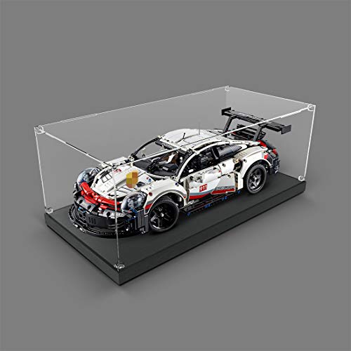 Giplar Vitrina de Acrílico Compatible con Lego 42096 Technic Porsche 911 RSR, Vitrina A Prueba De Polvo Caja de Exhibición (Juego de Modelo No Incluido)