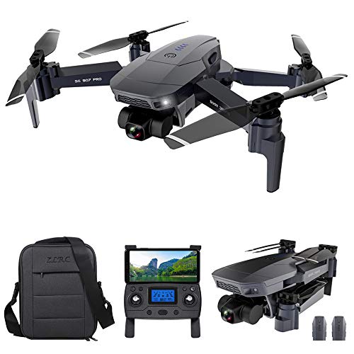 GoolRC SG907 Pro GPS RC Drone con Cámara 4K 2 Ejes Gimbal 5G WiFi FPV Posicionamiento de Flujo óptico Quadcopter Punto de Interés Waypoint Vuelo 800m Distancia de Control con Bolsas 2 Baterías