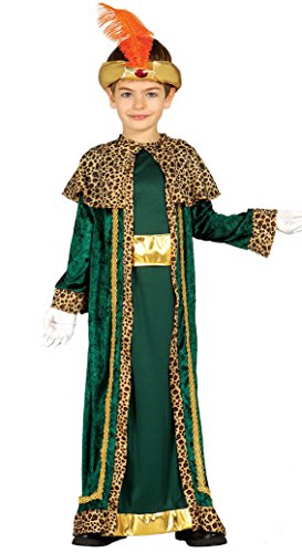 Guirca- Disfraz infantil de Rey Mago, Color verde, 5-6 años (42430.0)