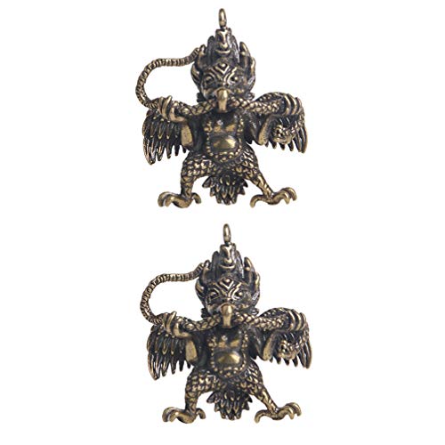 Homoyo - Lote de 2 colgantes de latón con diseño de Buda, diseño de pájaro antiguo, bronce