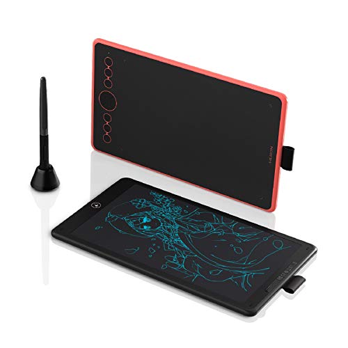 HUION 2019 Nuevo Inspiroy Ink H320M Tableta Gráfica de Diseño de Doble Propósito y Tableta de Escritura LCD, Compatible con Función de Inclinación, Compatible con Windows, macOS, Android (Coral Red)