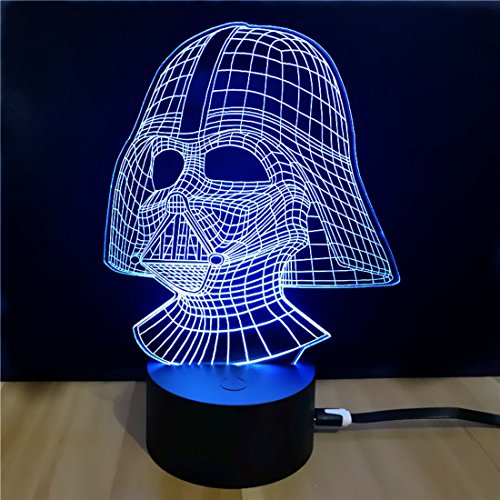 Ilusión óptica 3D Star Wars lámpara Darth Vader LED Licht lámpara novedad luces de noche USB Escritorio LED de luz lámpara de tabla brillante niño regalode
