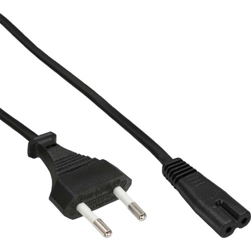 InLine - Cable de alimentación (CEE7/16 Italia a Conector IEC-C7, 1,8 m), Color Negro