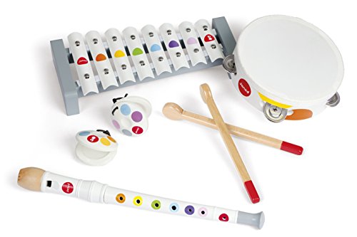Janod - Set de instrumentos musicales de madera, Estándar (4 instrumentos) (J07600) , color/modelo surtido