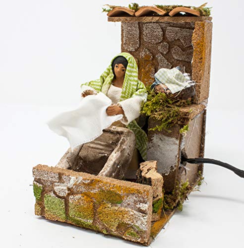 Joy Christmas Pastor por belén en Movimiento 14 cm x 9 cm lavandaia con Pila 46508 