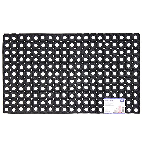 JVL Rondo - Alfombrilla de Goma para Puerta (50 x 100 cm), Color Negro
